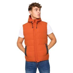 Crosshatch Mens Kampleys Embossed Padded Vest / Burnt Orange